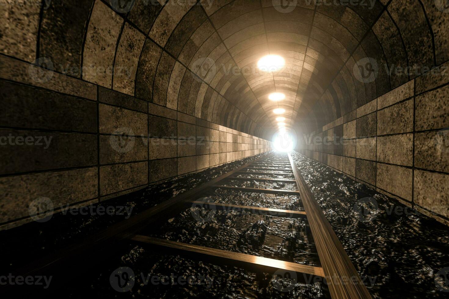 The rail in the cave, Perspective background photo