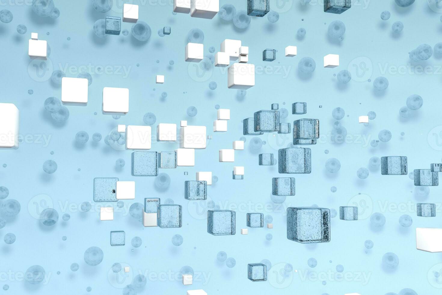 3d rendering, drop of water with light blue background photo