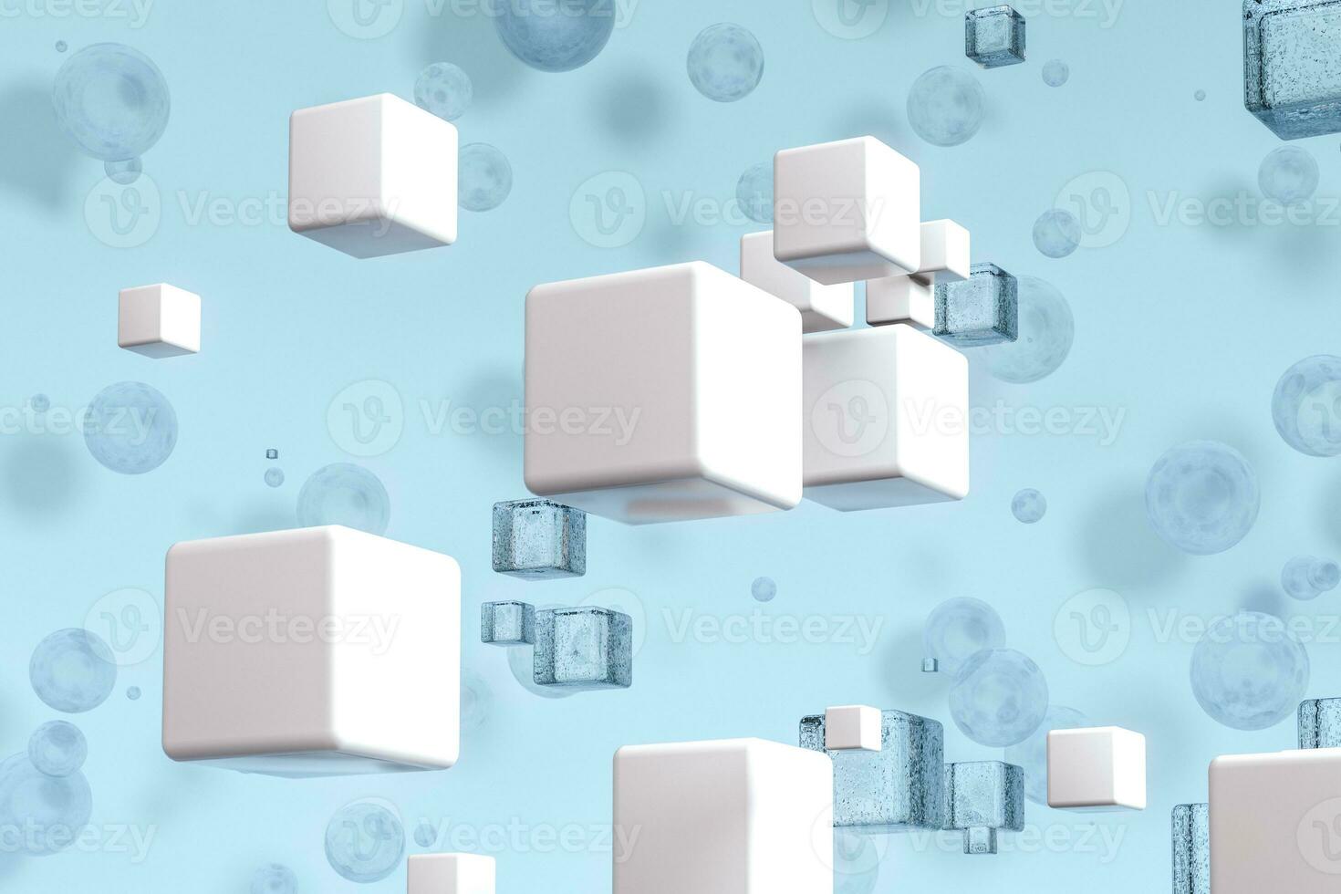 3d rendering, drop of water with light blue background photo