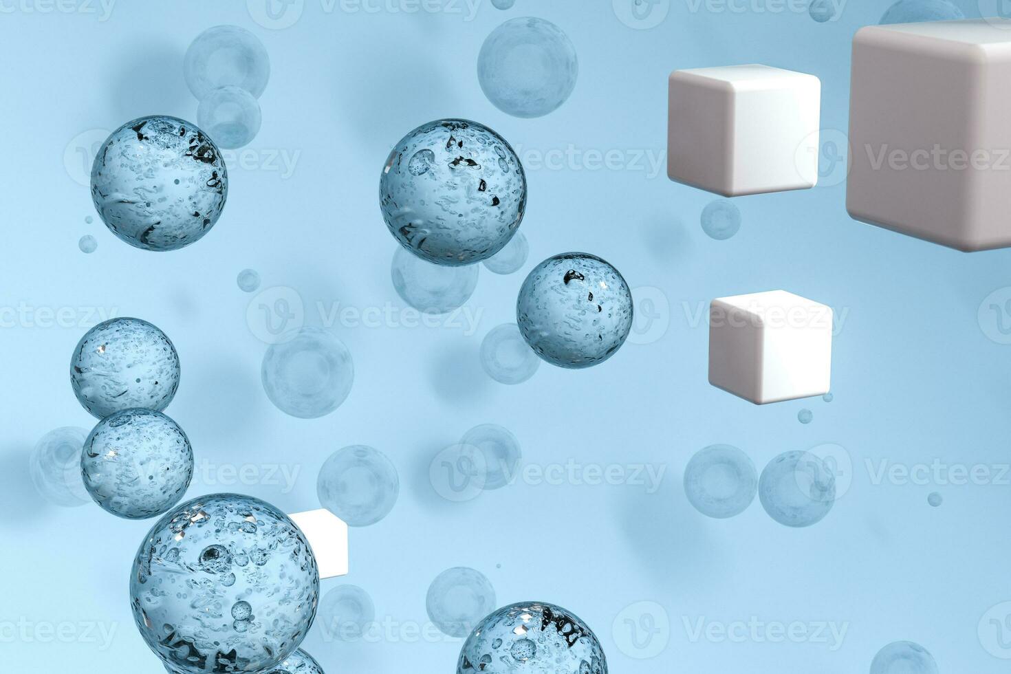 3d rendering, drop of water with light blue background photo