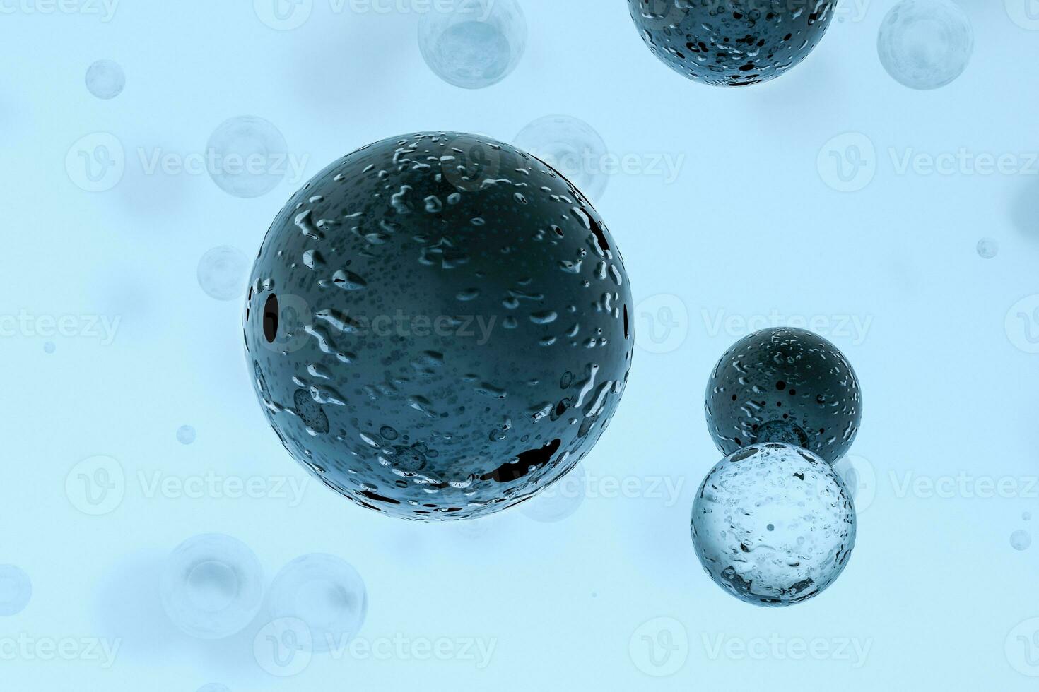 3d rendering, drop of water with light blue background photo