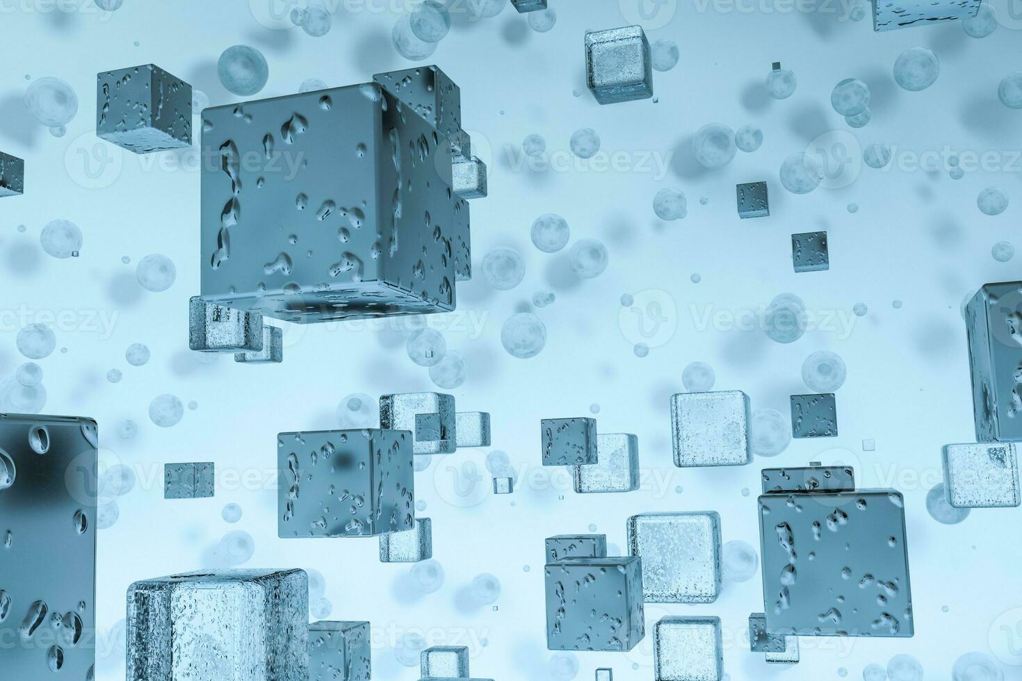 3d rendering, drop of water with light blue background photo