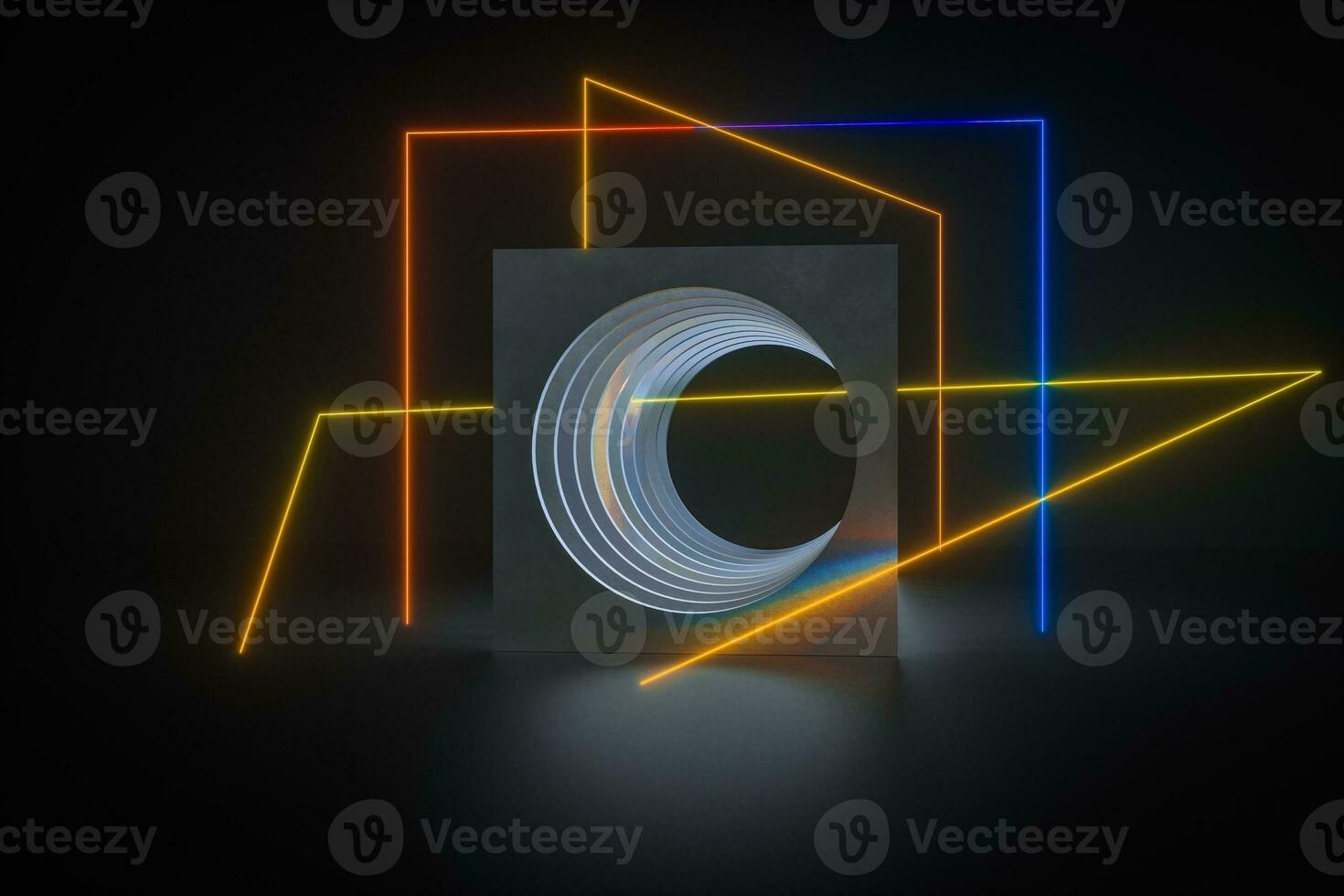 3d rendering, dust rock tunnel construction, mysterious background photo