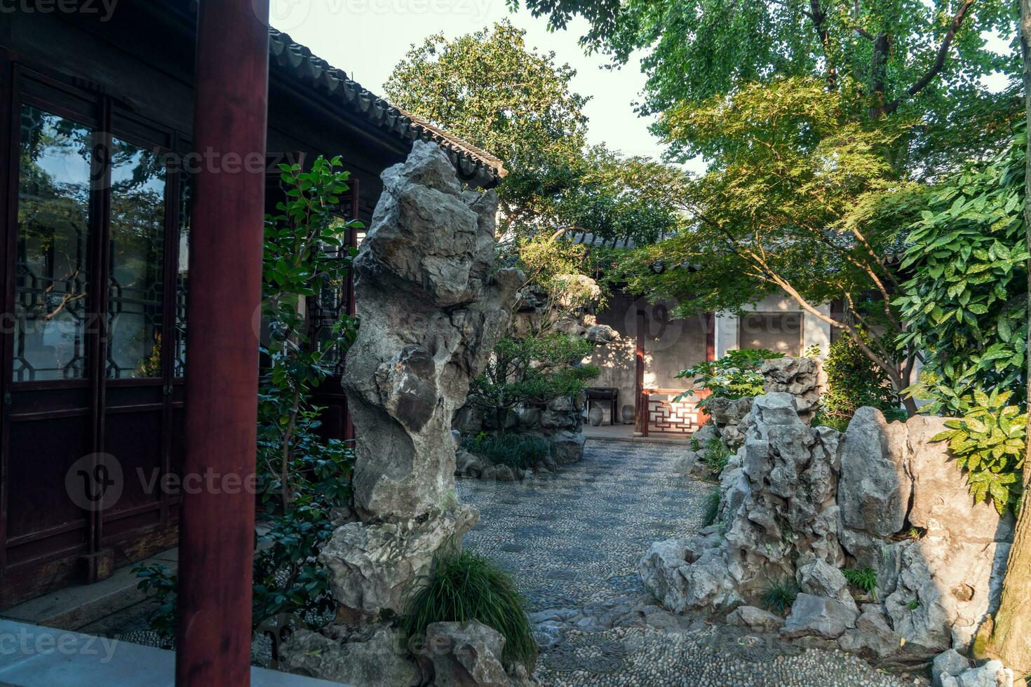 the autumn in the traditional park in China photo