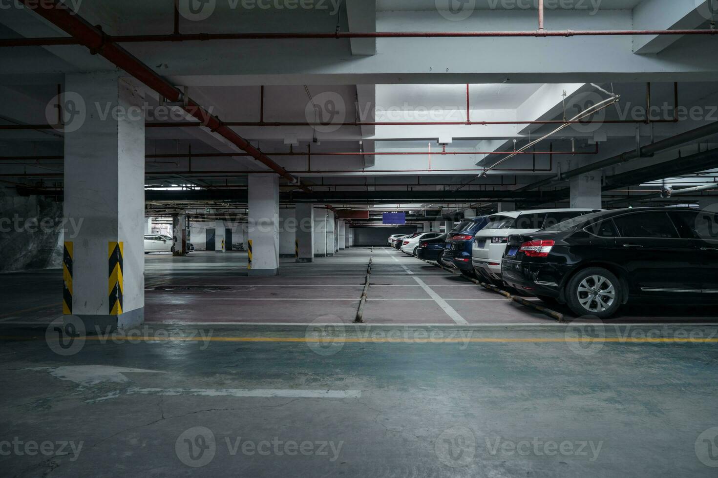 Background of underground park, city garage photo