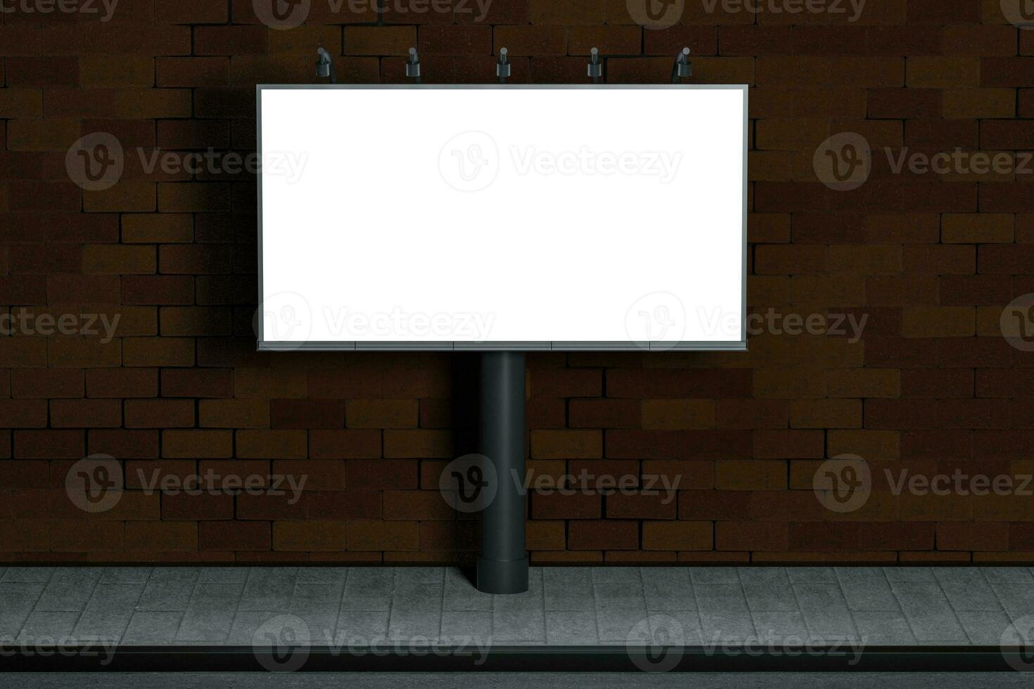 3d rendering, advertising billboard on the side of road. photo