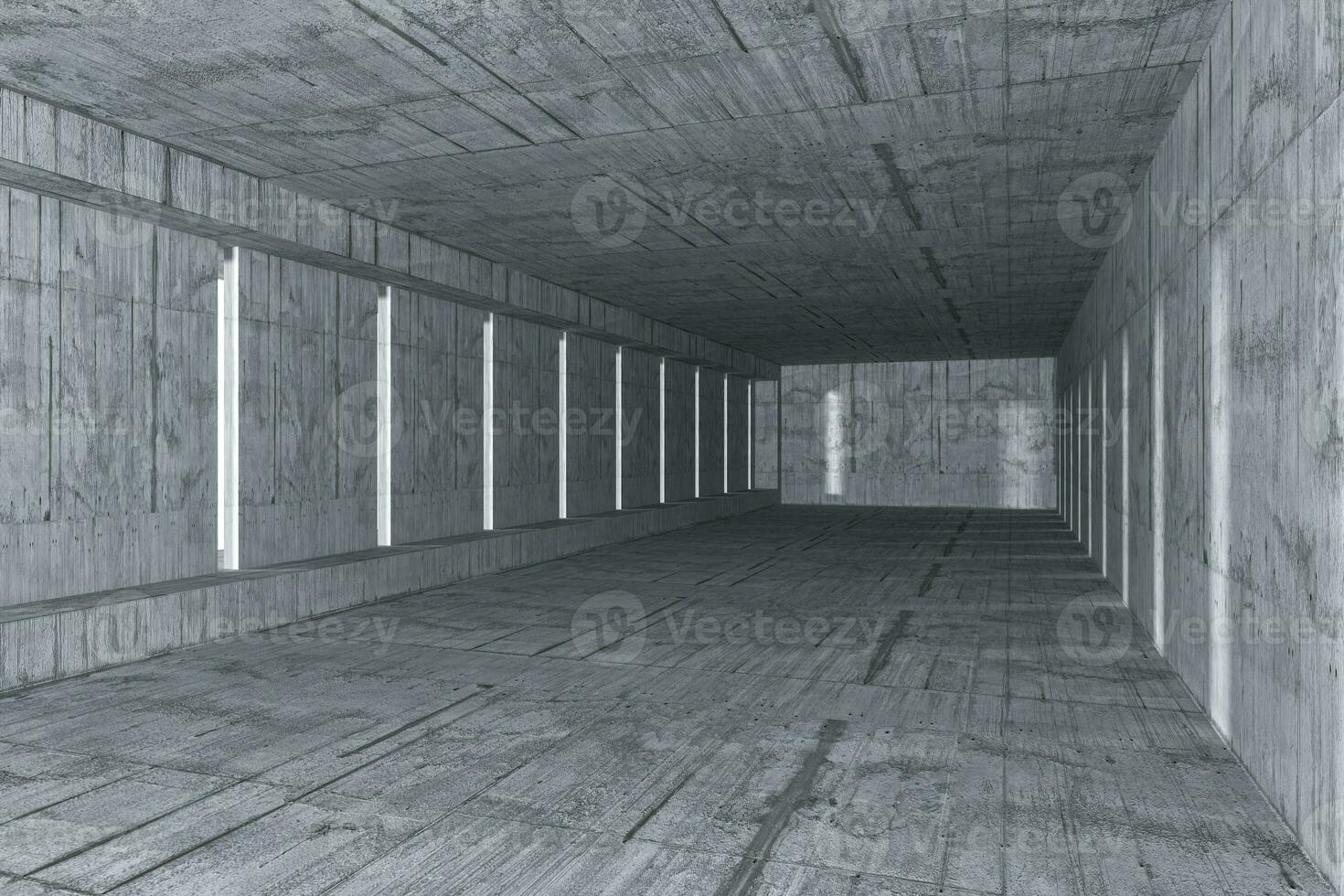 White empty concrete room, 3d rendering photo