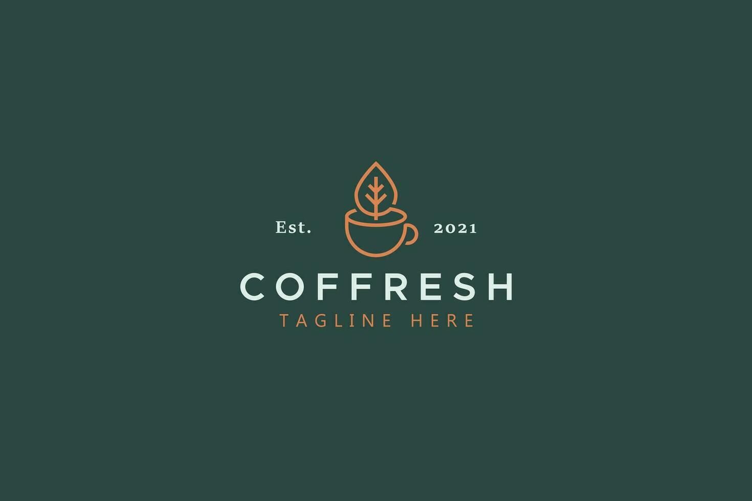 Original Fresh Coffee and Tea Traditional Creative Idea Logo Concept vector