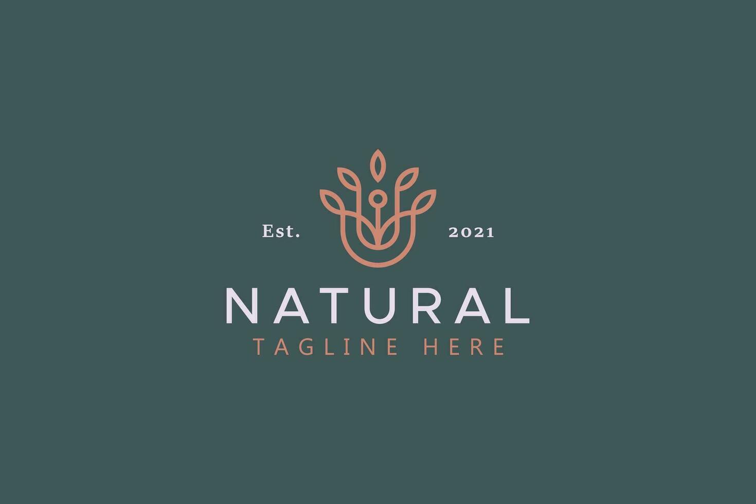Natural Floral Geometric Unique Concept Logo vector
