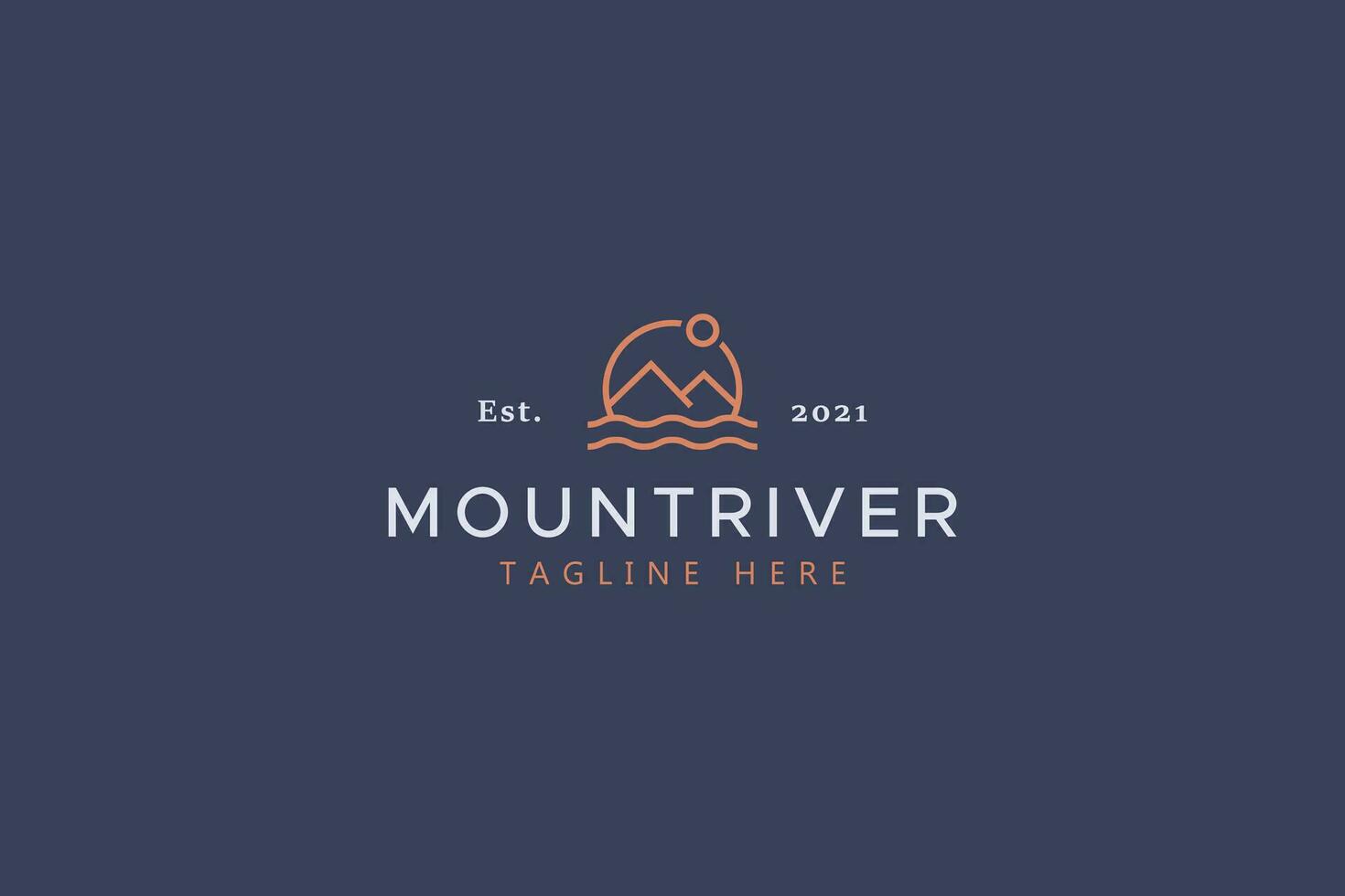 Mountain and River Simple Logo Template vector