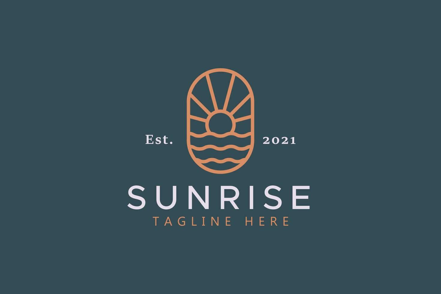 Sun and Wave Abstract Logo Trend vector