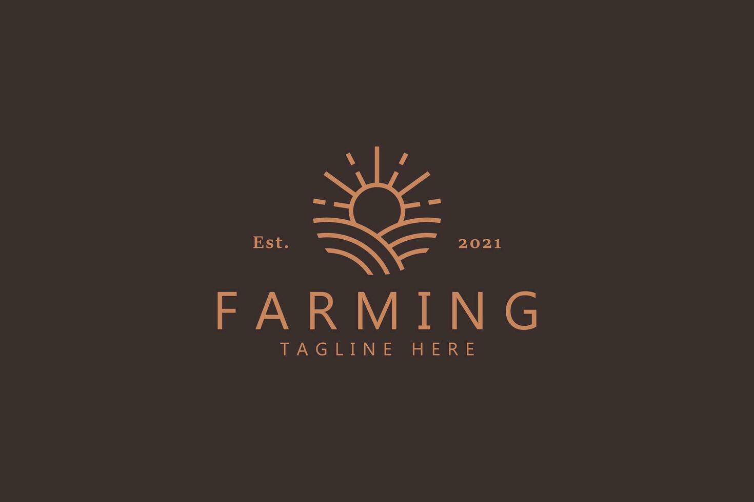 Sun and Agriculture Premium Quality Logo vector