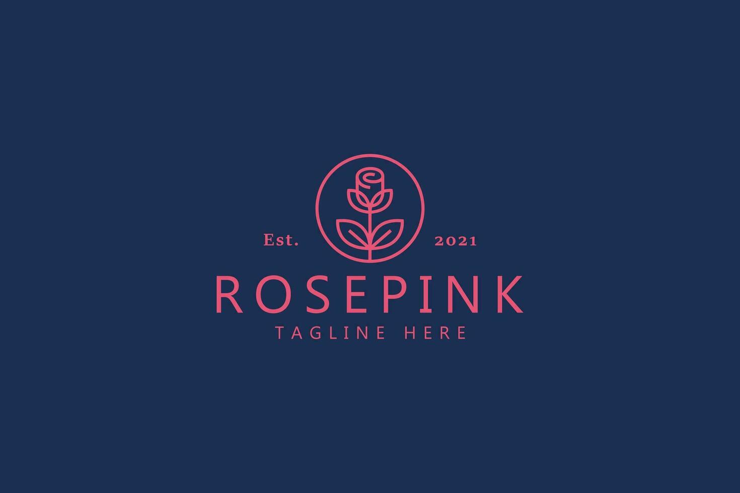 Rose Beautiful Love Symbol Logo. Luxury Illustration Brand Jewelry, Cosmetic, Boutique, Fashion. Trend Business Company Shop Woman. vector
