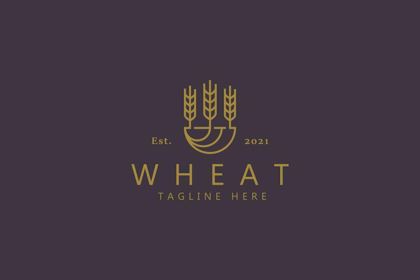 Wheat Growth Natural Life Style Logo. Food Healthy Grain Organic Product. vector