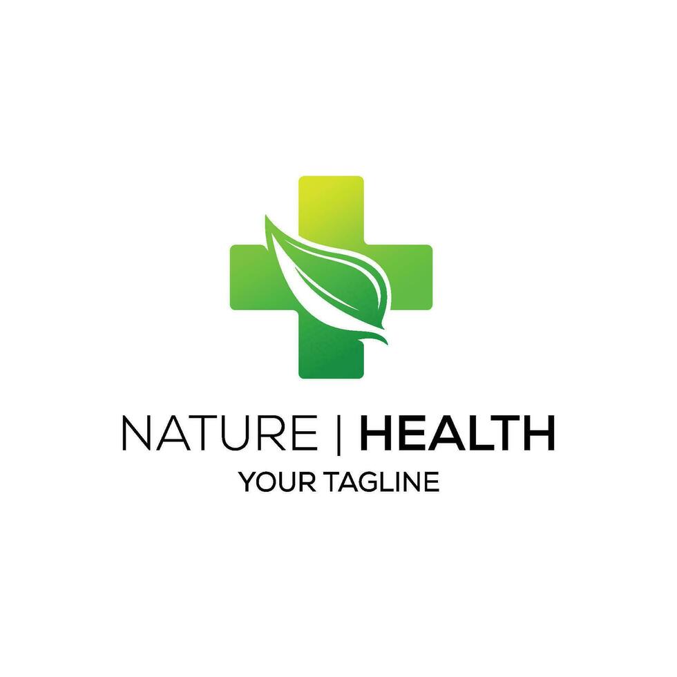 naturaleza Fresco verde hoja salud médico logo vector
