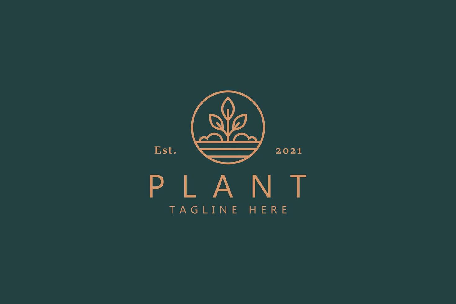 Nature Plant Leaf Logo Minimalist vector