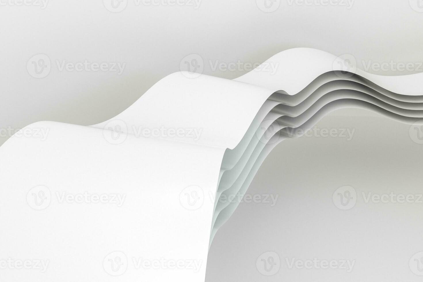 3d rendering, curve surface and light background photo