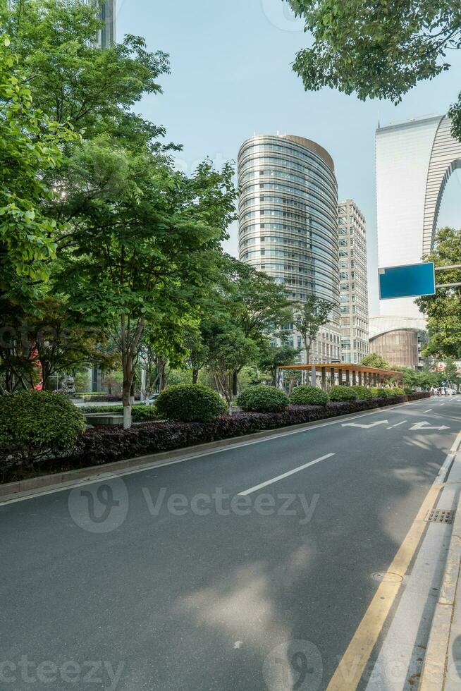 The landscape in the center of city, modern commercial background. photo