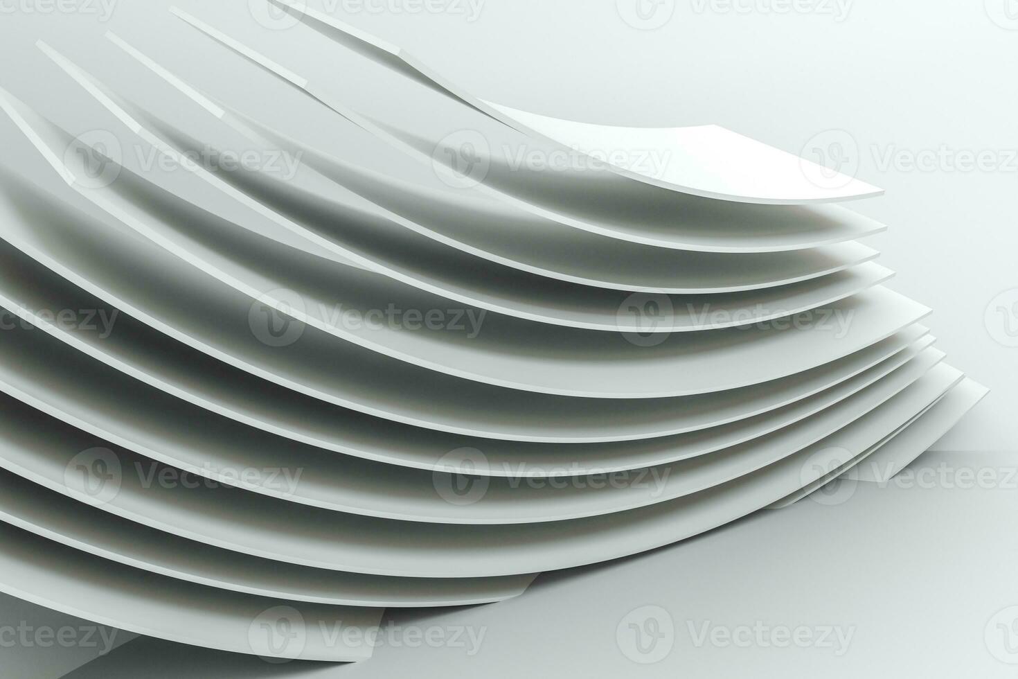 3d rendering, curve surface and light background photo