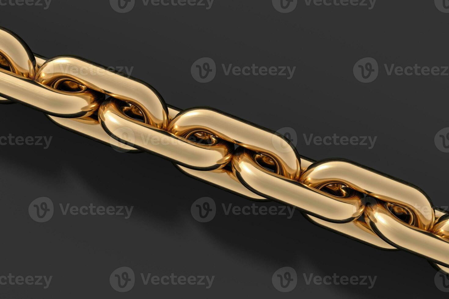 Chain with blank background, concept of digital security, 3d rendering. photo