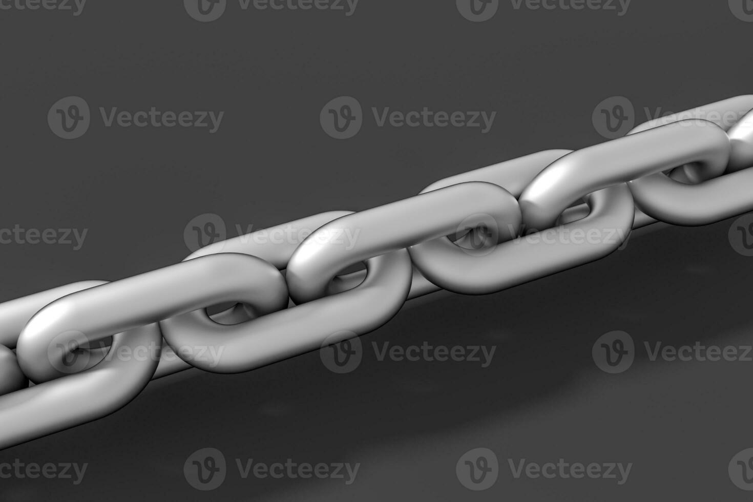 Chain with blank background, concept of digital security, 3d rendering. photo