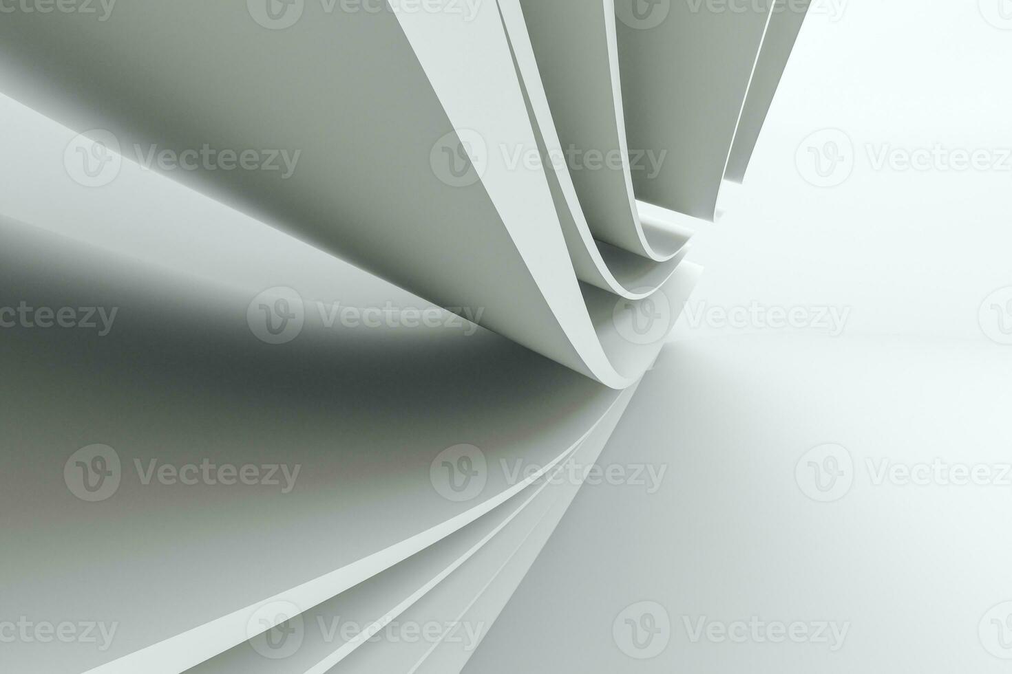 3d rendering, curve surface and light background photo