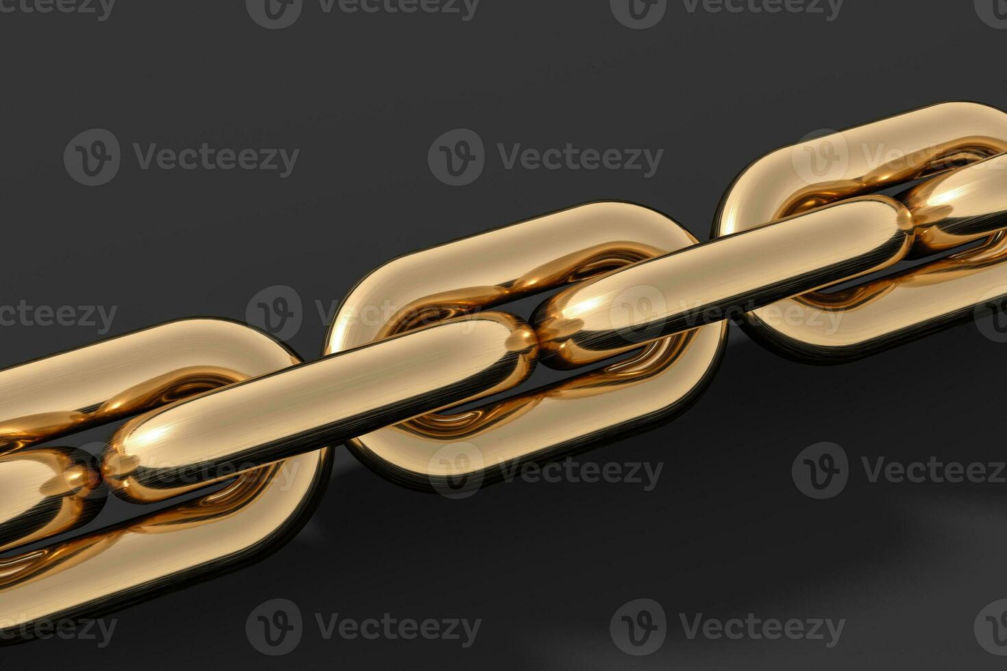 Chain with blank background, concept of digital security, 3d rendering. photo