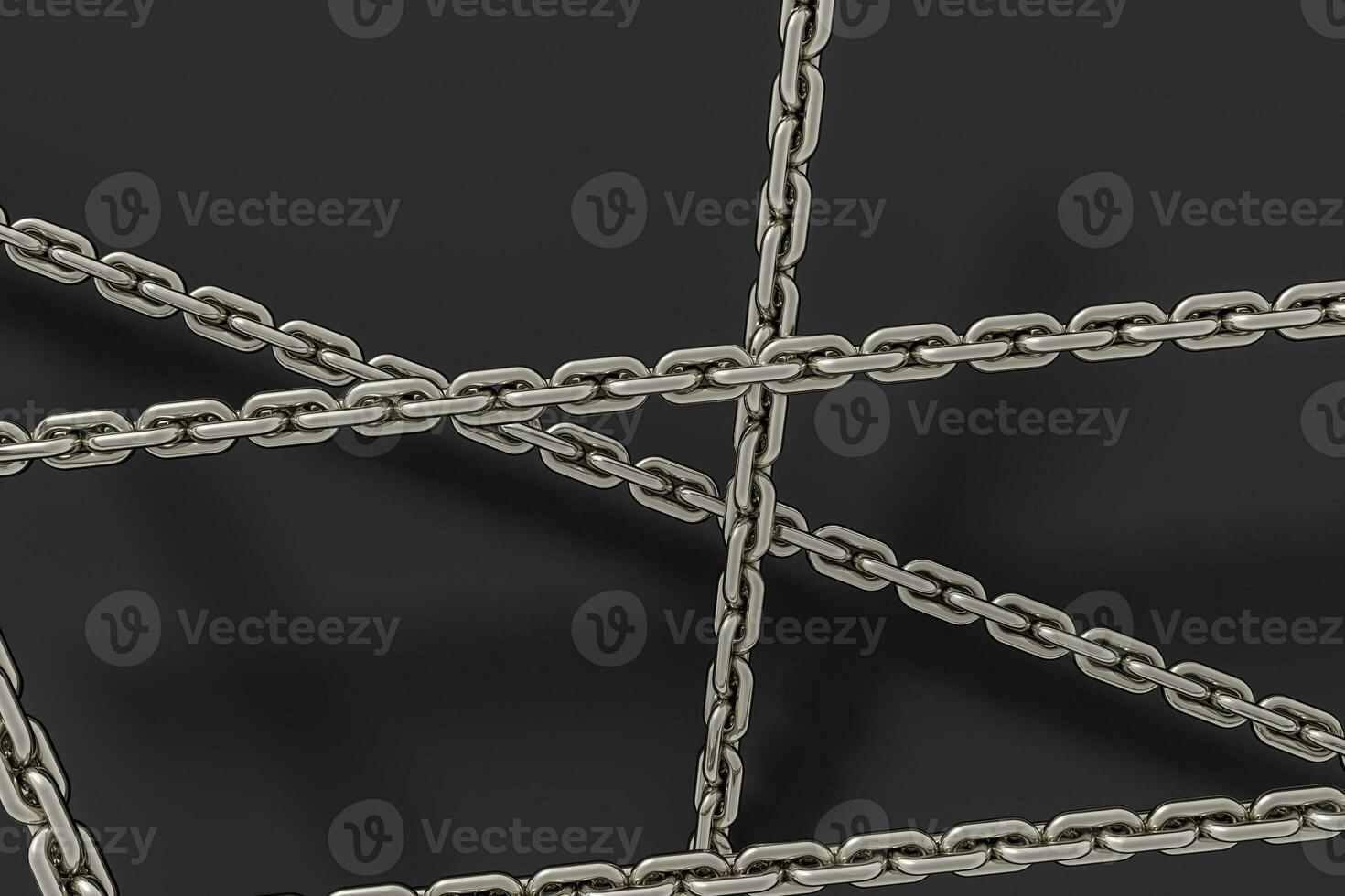 Chain with blank background, concept of digital security, 3d rendering. photo