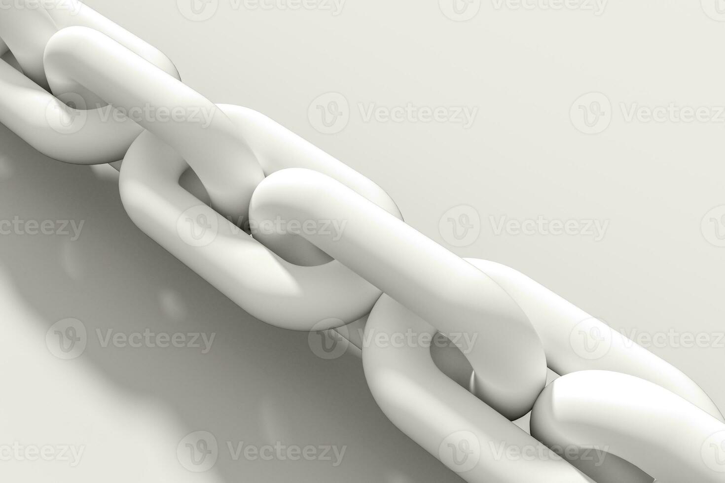 Chain with blank background, concept of digital security, 3d rendering. photo