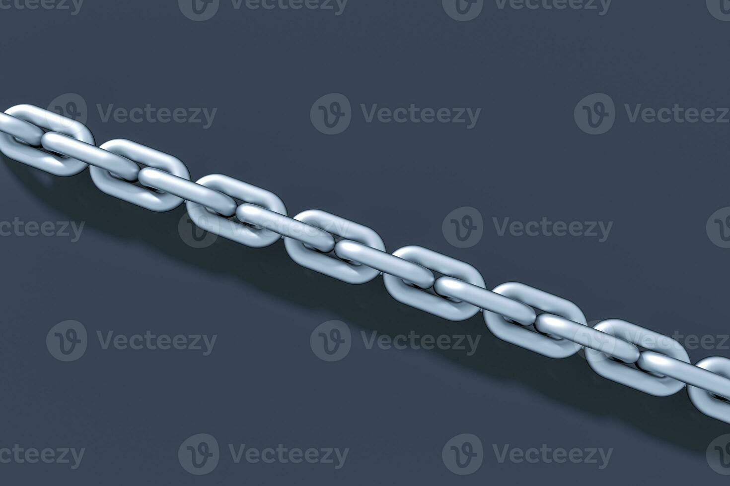 Chain with blank background, concept of digital security, 3d rendering. photo