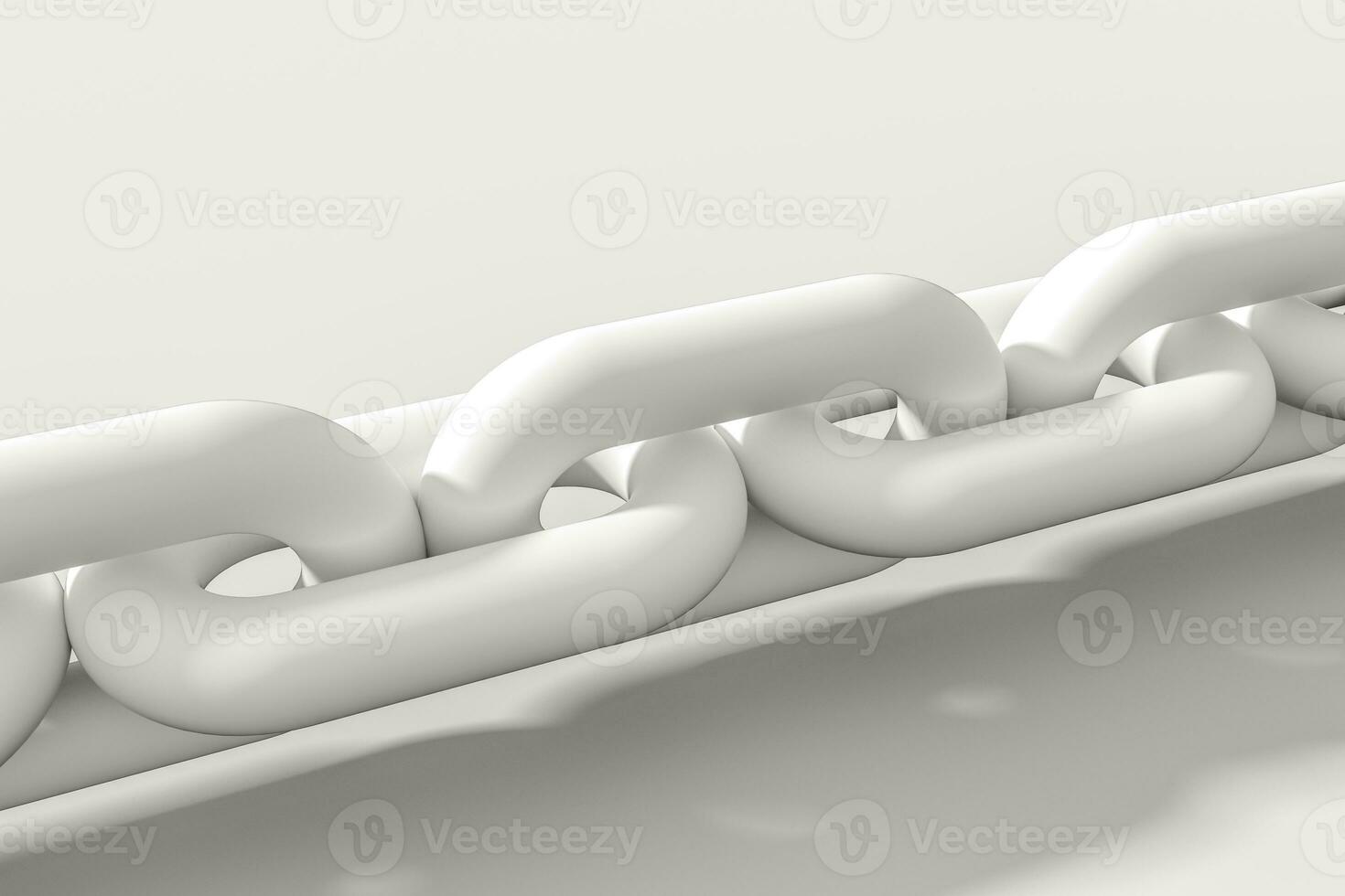 Chain with blank background, concept of digital security, 3d rendering. photo