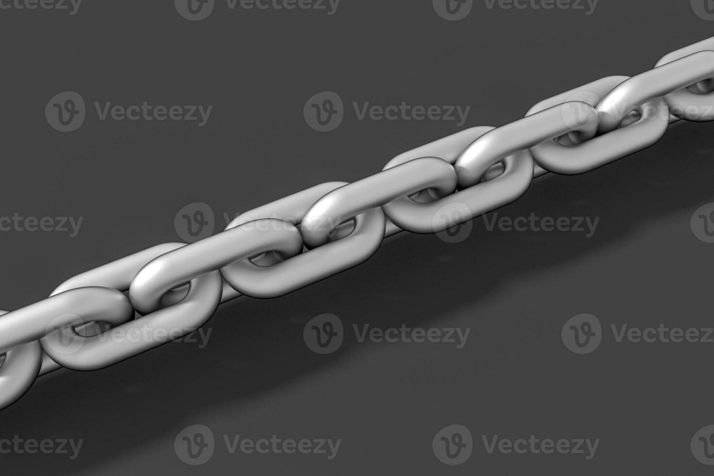 Chain with blank background, concept of digital security, 3d rendering. photo