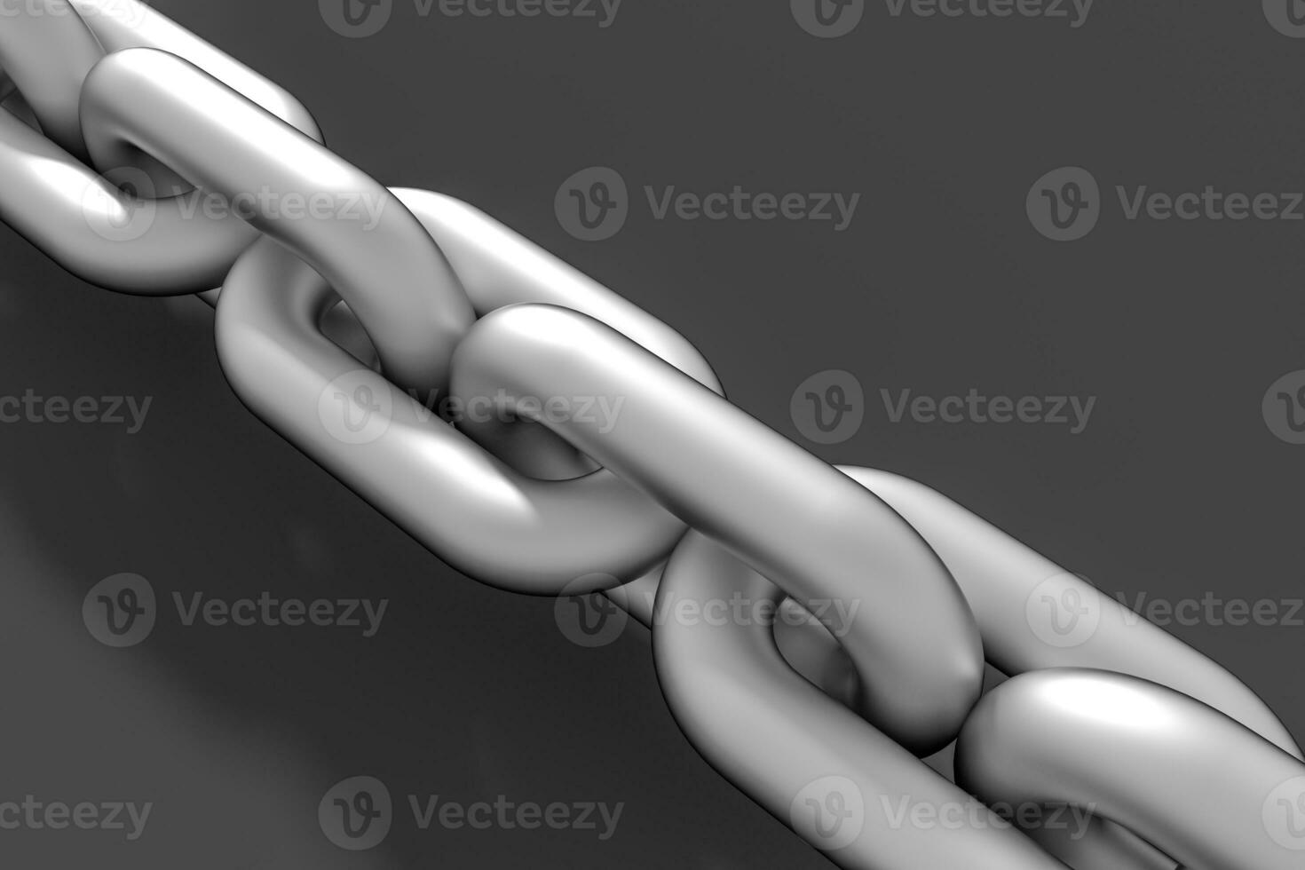 Chain with blank background, concept of digital security, 3d rendering. photo
