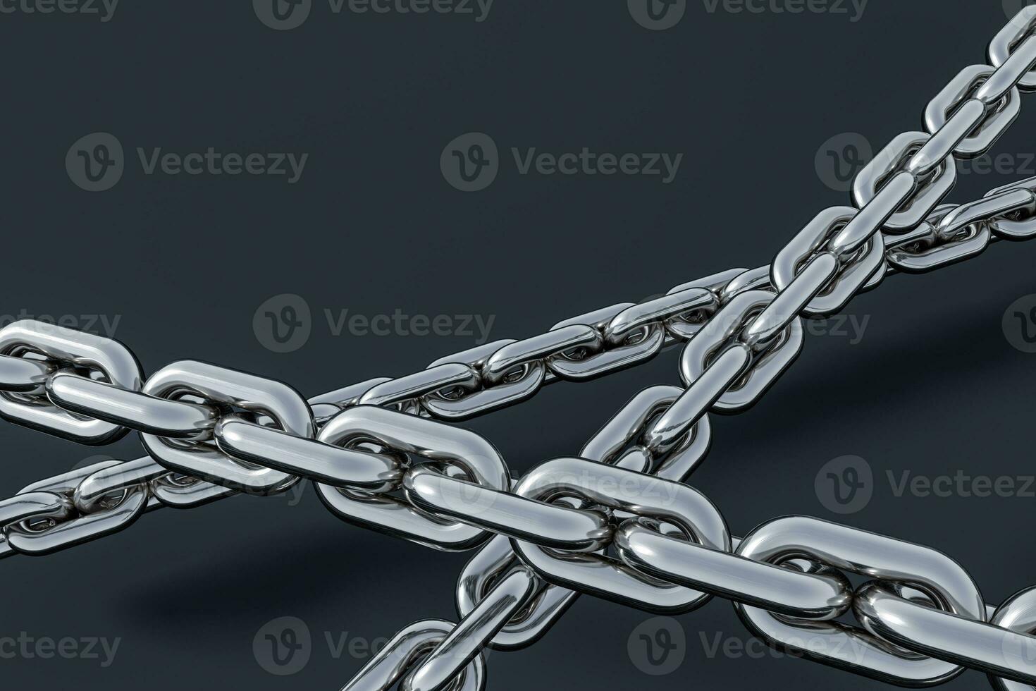Chain with blank background, concept of digital security, 3d rendering. photo