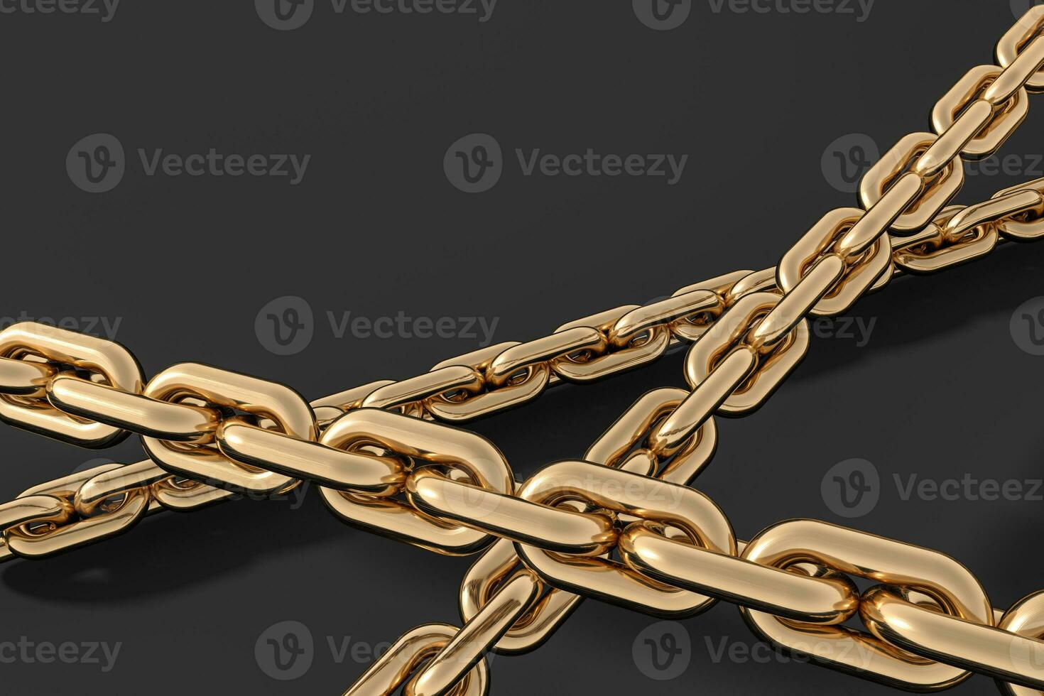 Chain with blank background, concept of digital security, 3d rendering. photo