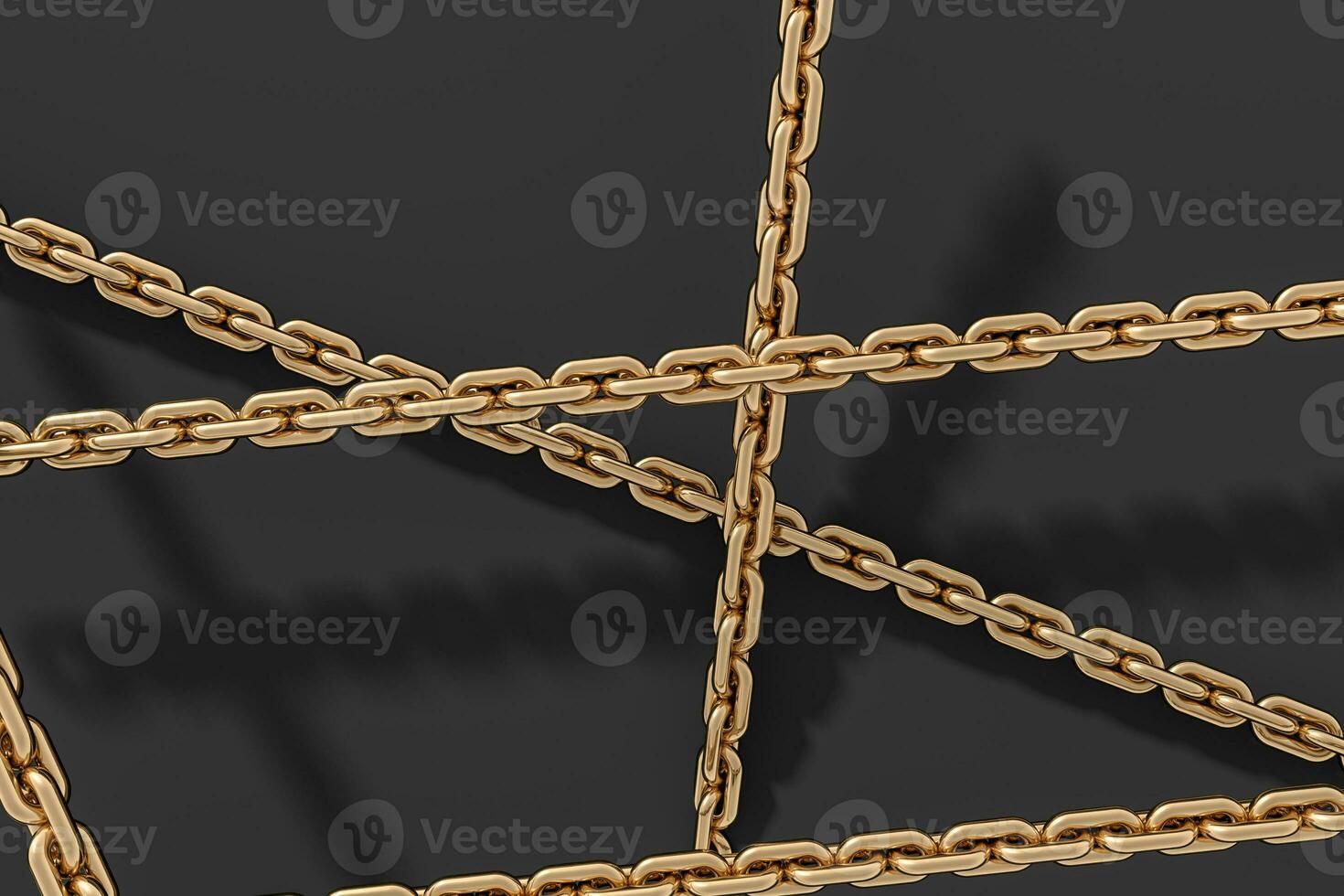 Chain with blank background, concept of digital security, 3d rendering. photo