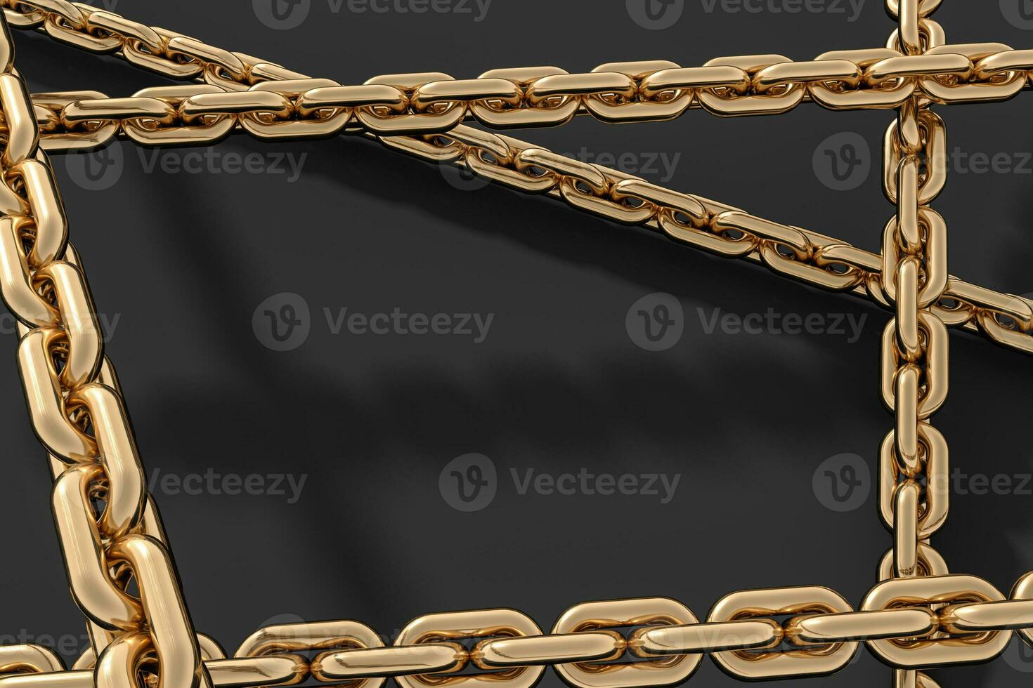 Chain with blank background, concept of digital security, 3d rendering. photo