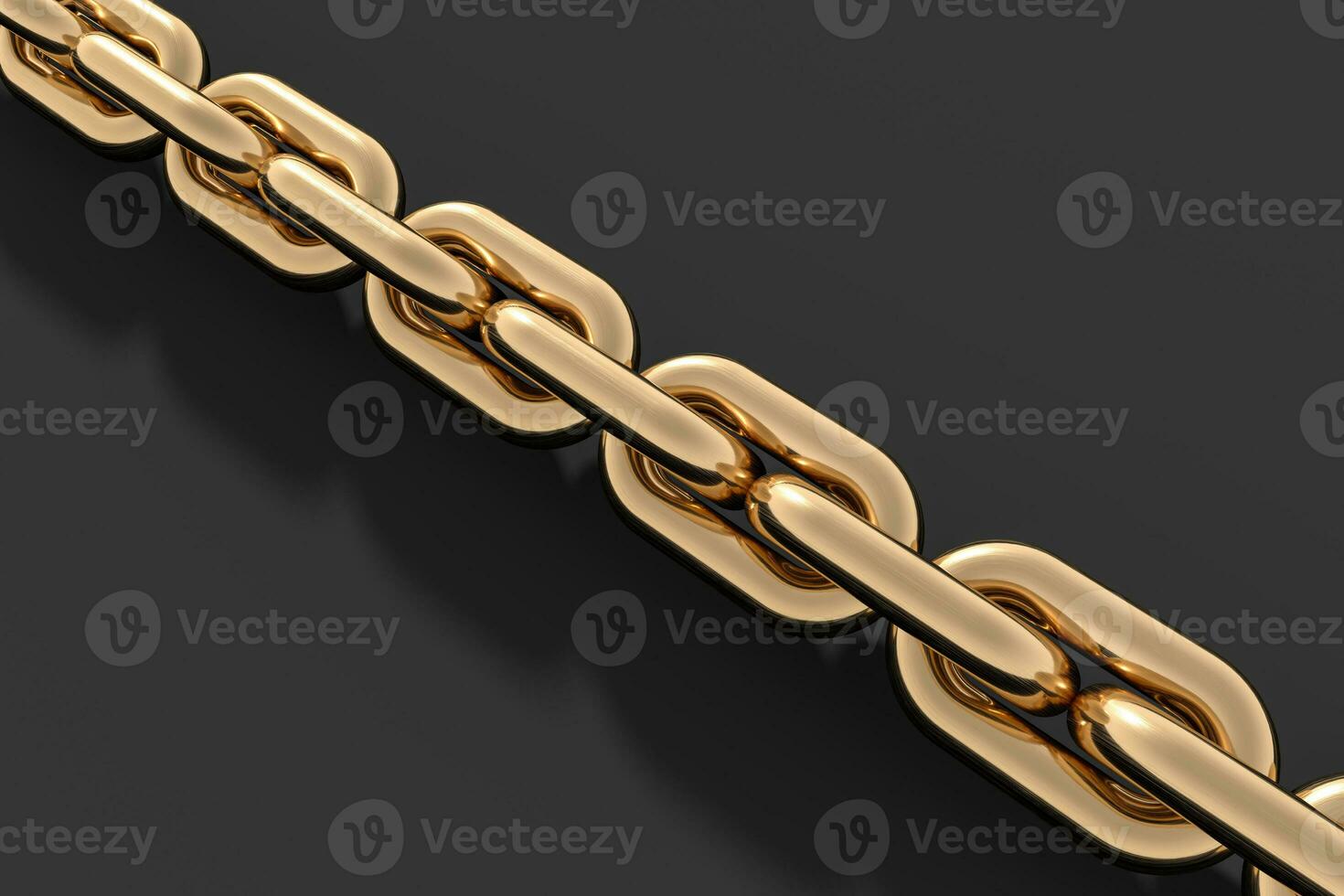 Chain with blank background, concept of digital security, 3d rendering. photo