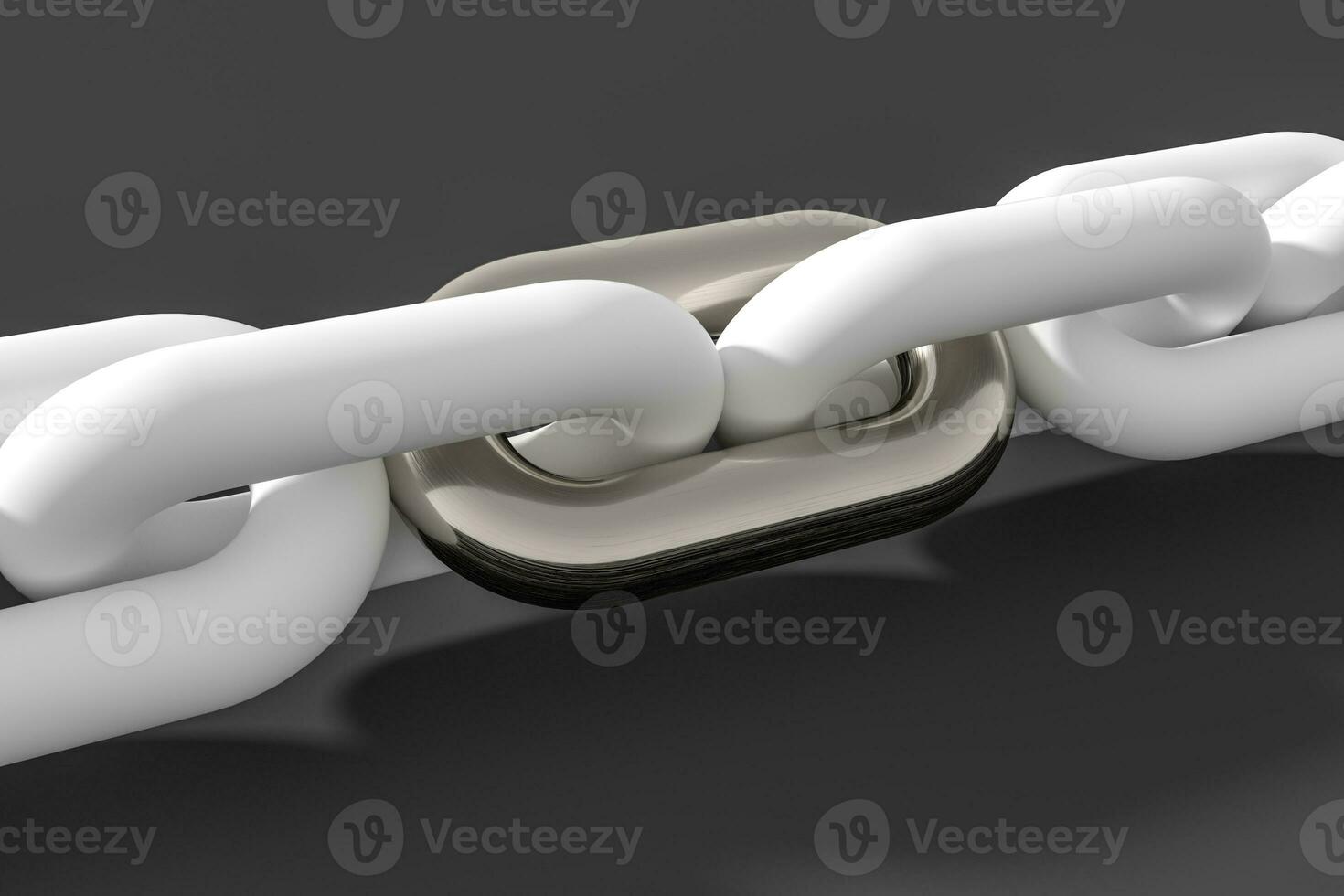 Chain with blank background, concept of digital security, 3d rendering. photo