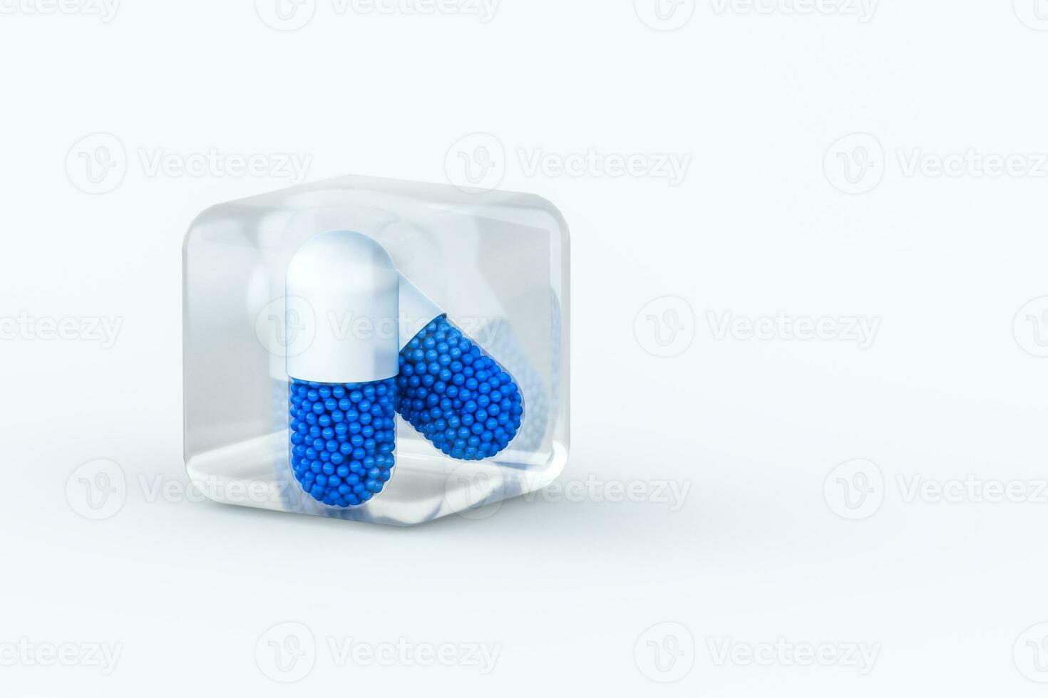 capsules with spheres, 3d rendering photo