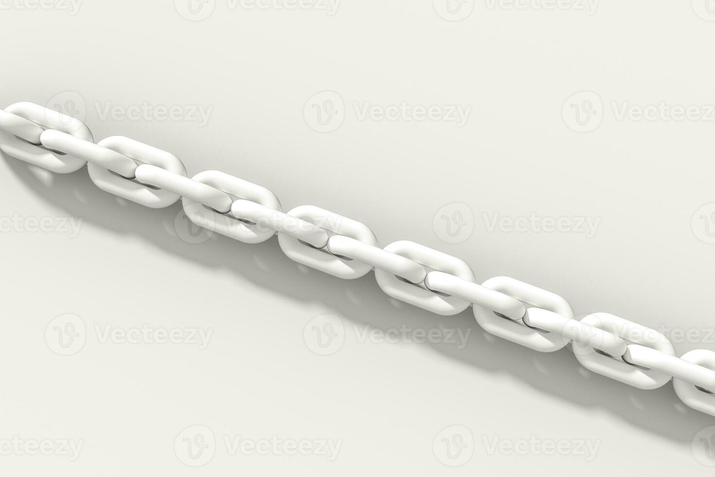 Chain with blank background, concept of digital security, 3d rendering. photo