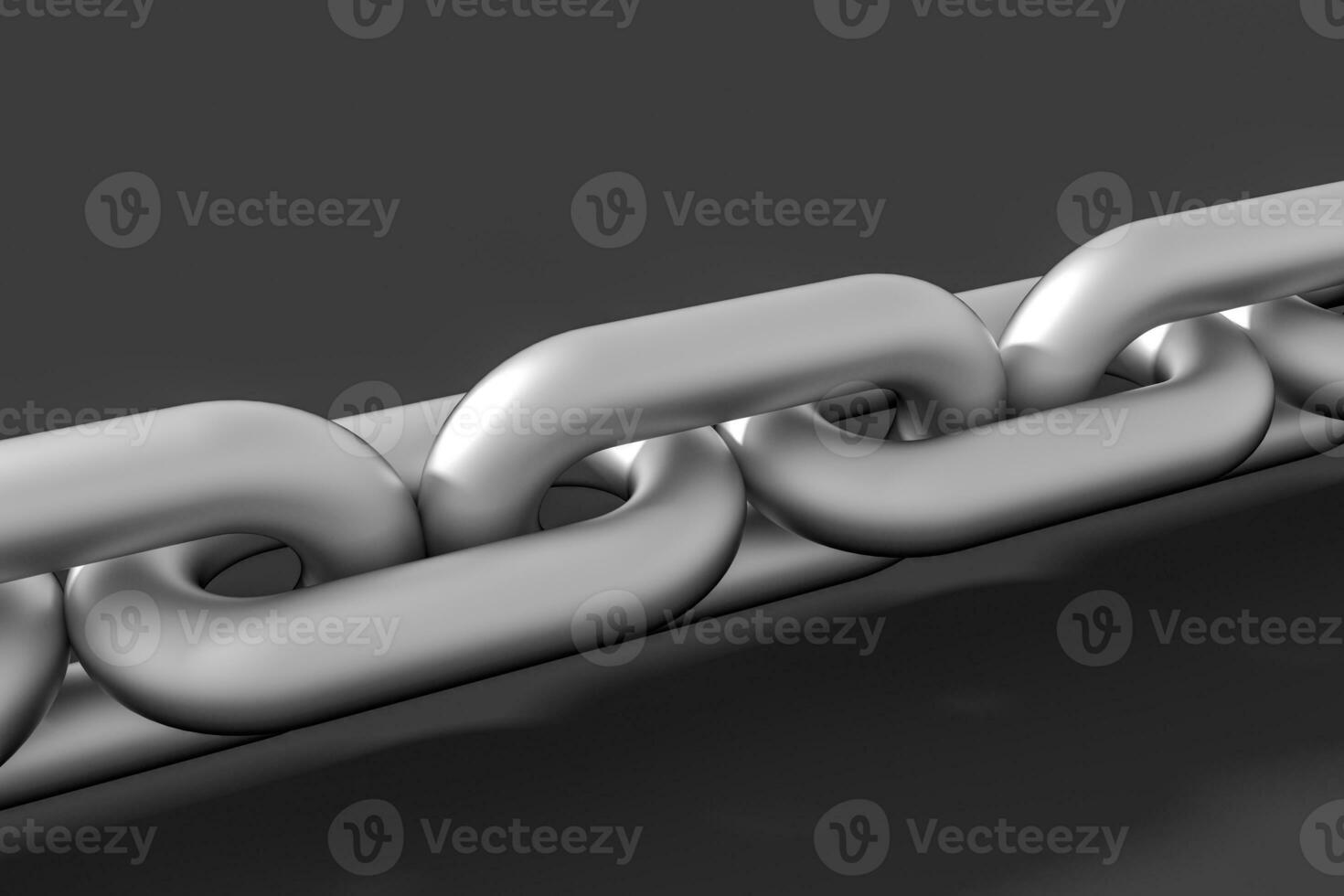 Chain with blank background, concept of digital security, 3d rendering. photo