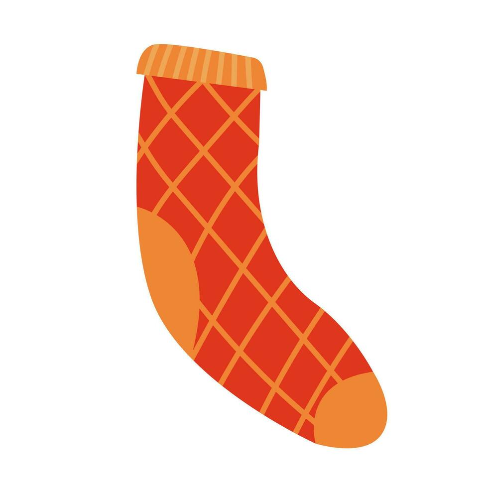 Winter sock in autumn colors vector clipart