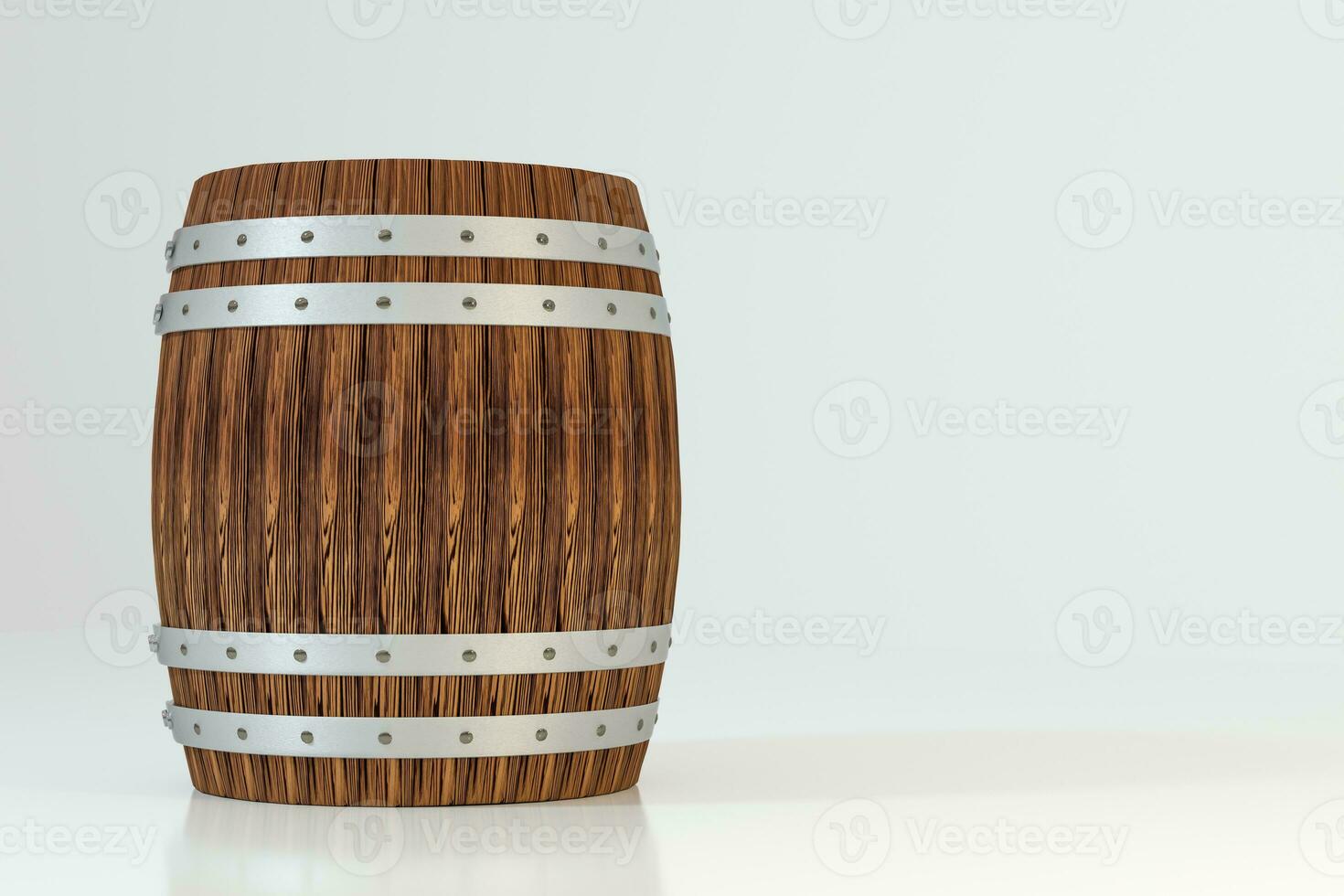 Wooden winery barrel with white background, 3d rendering photo