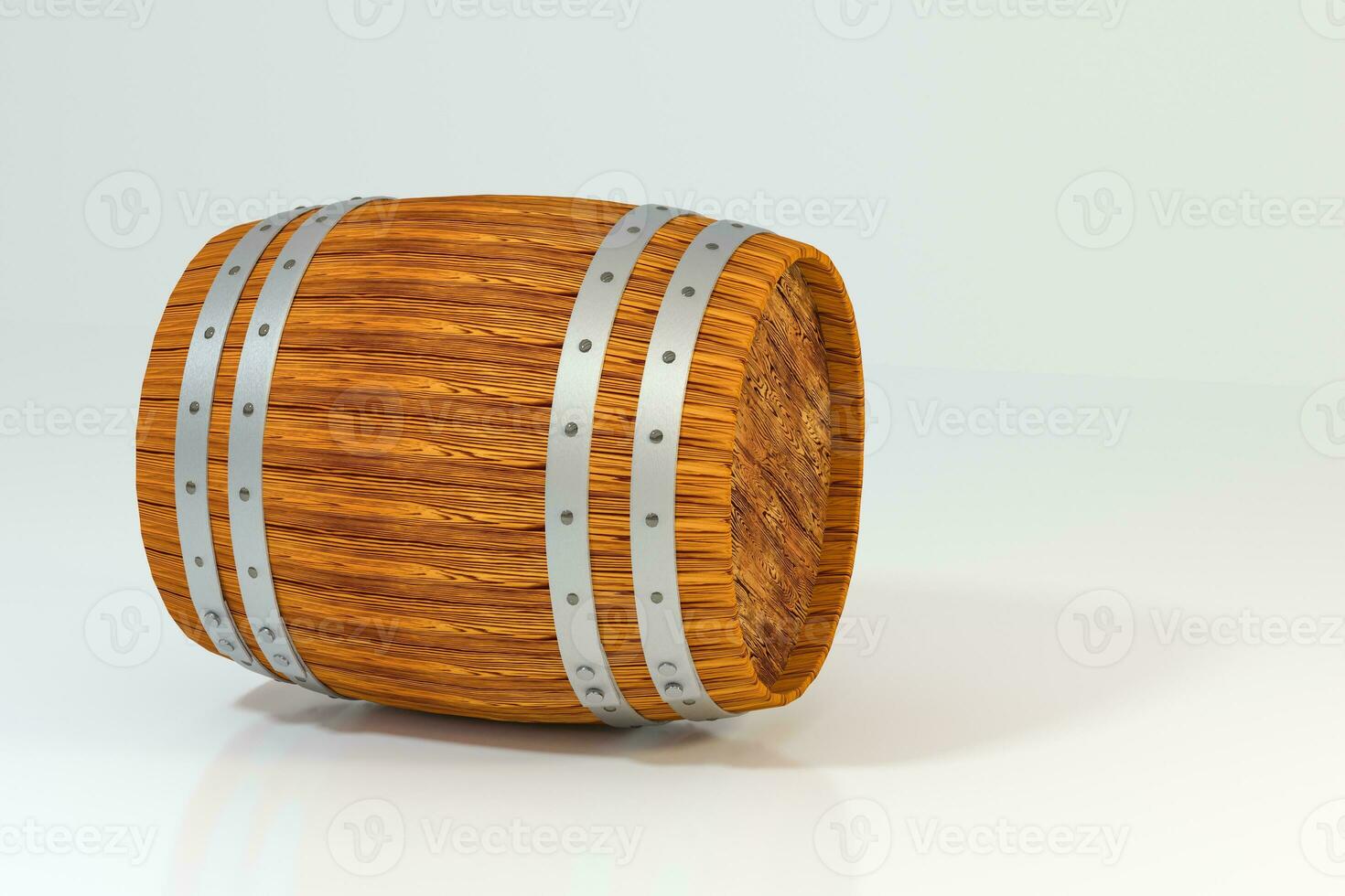 Wooden winery barrel with white background, 3d rendering photo