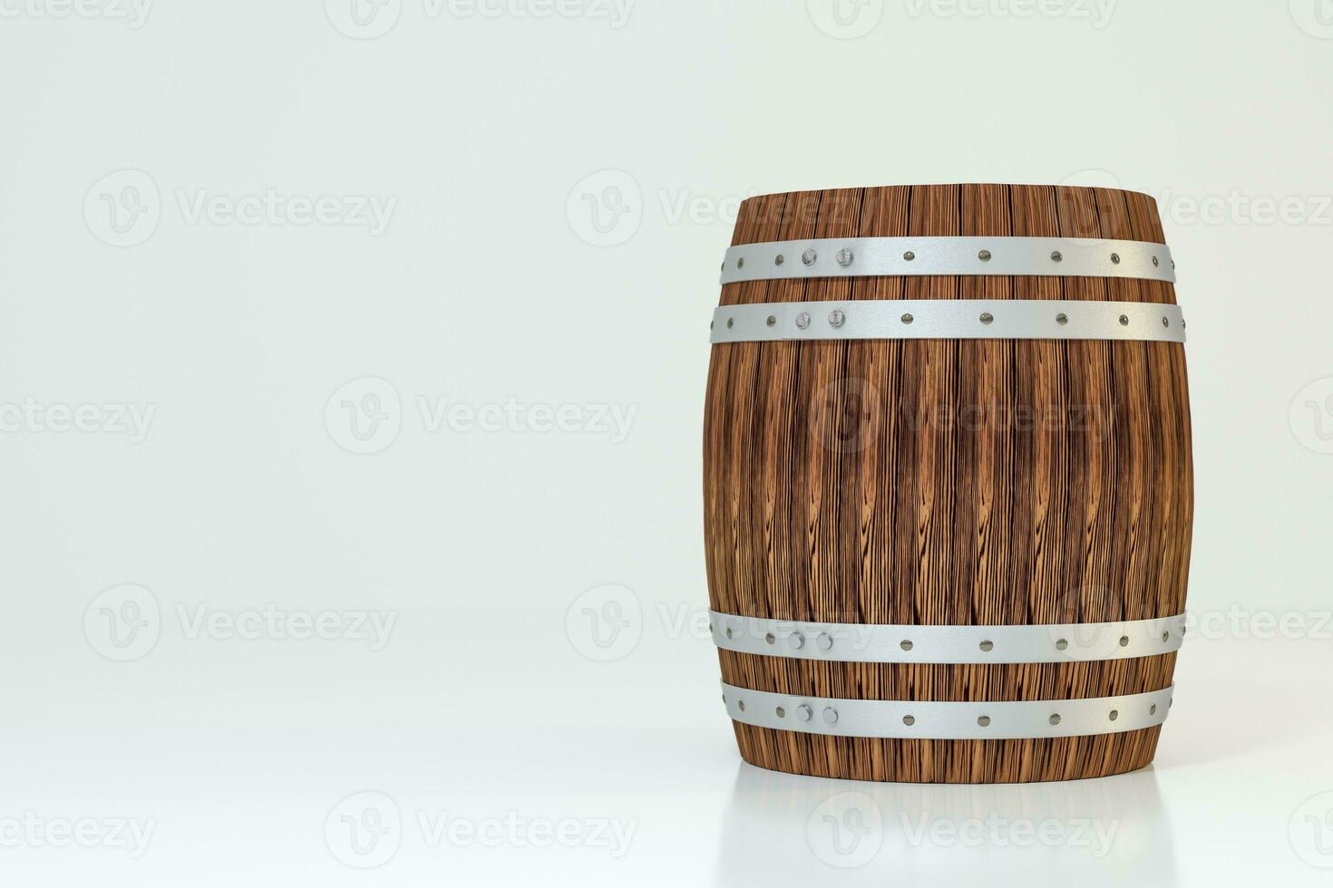 de madera lagar barril con blanco fondo, 3d representación foto