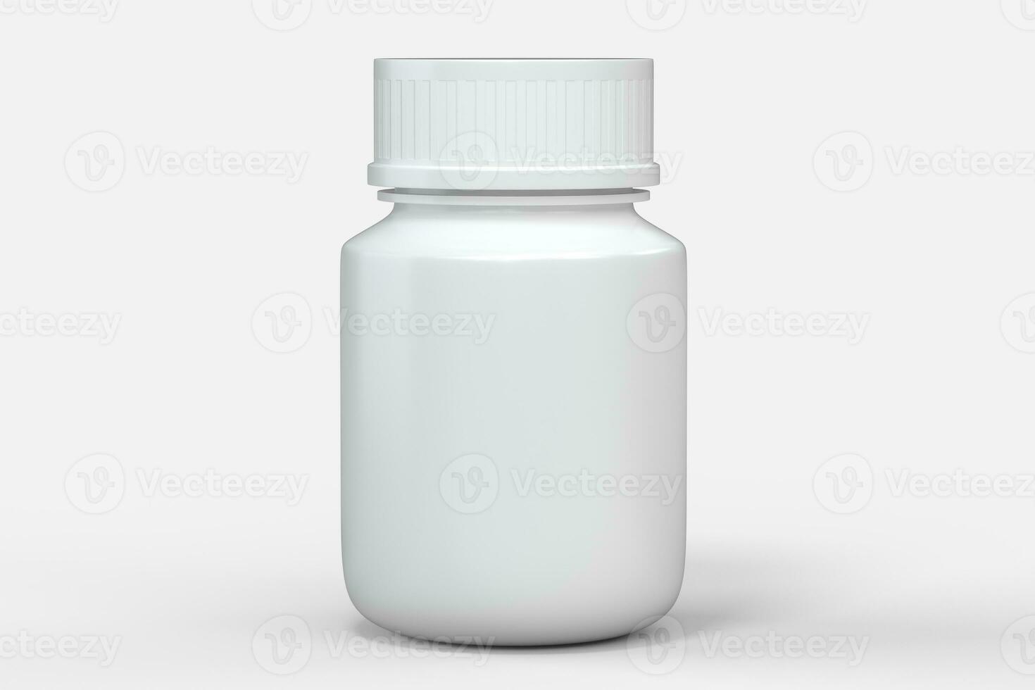 3d rendering, white medicine bottle, pill bottle photo