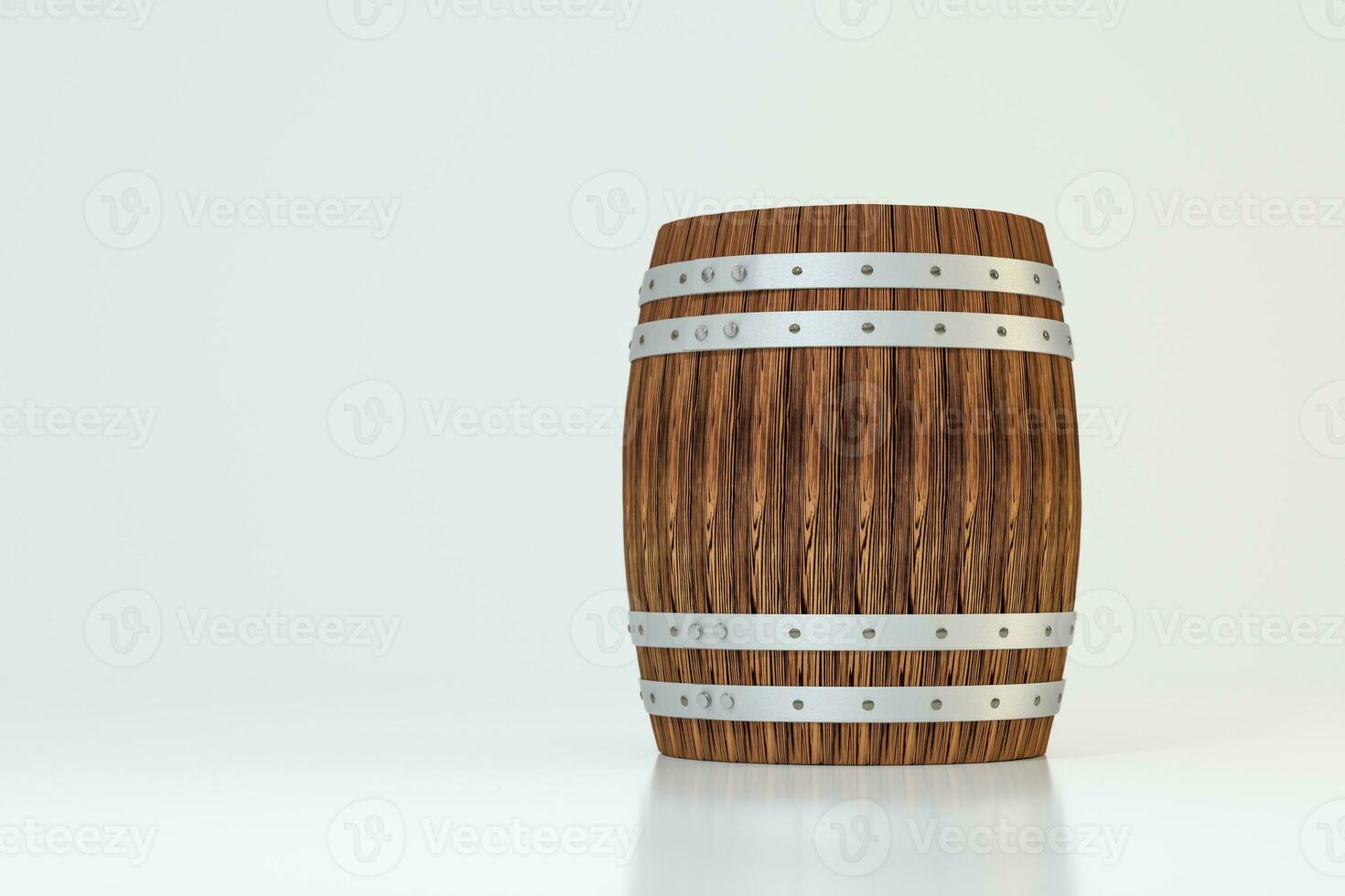 de madera lagar barril con blanco fondo, 3d representación foto
