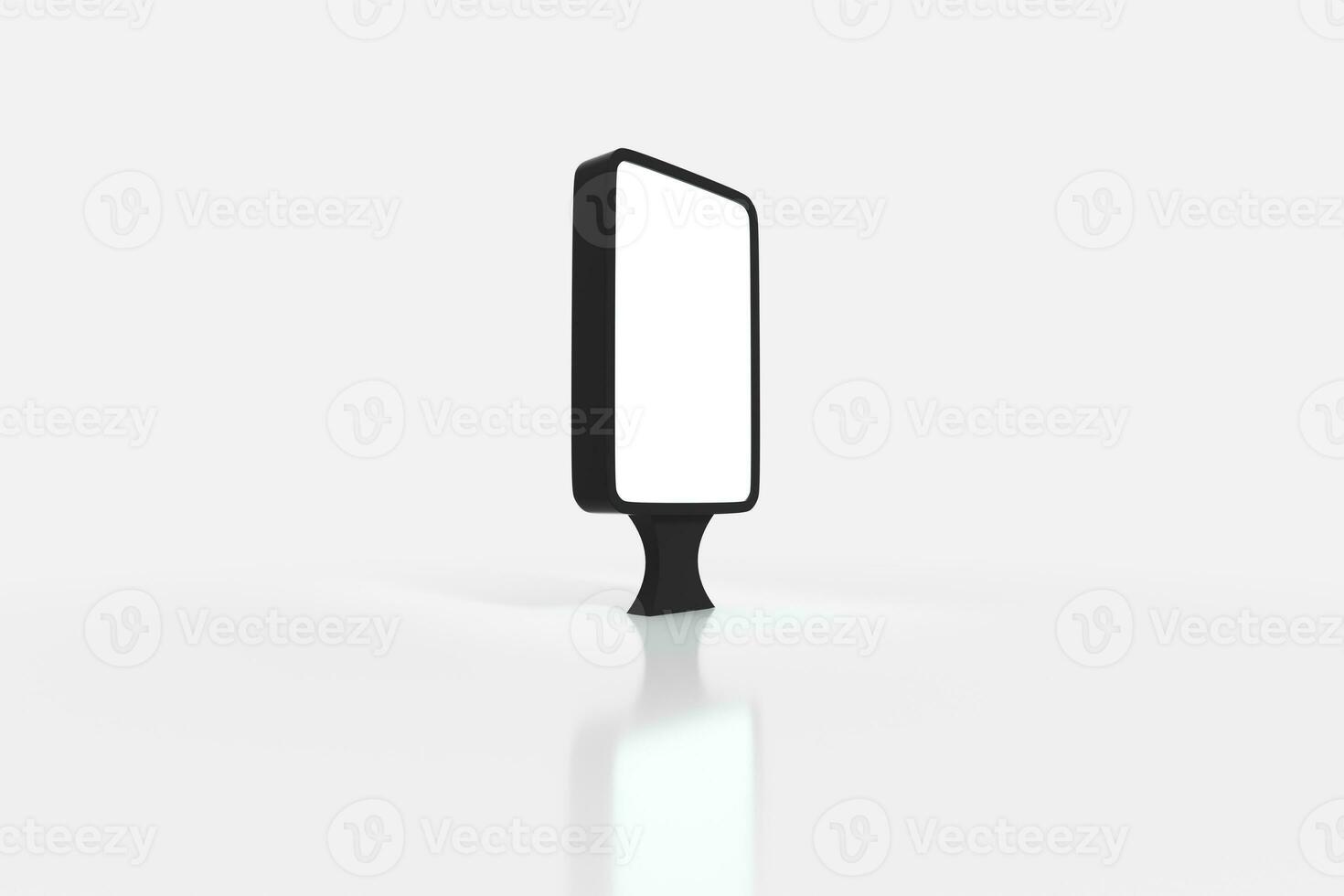 The empty commercial billboard with white background, 3d rendering. photo