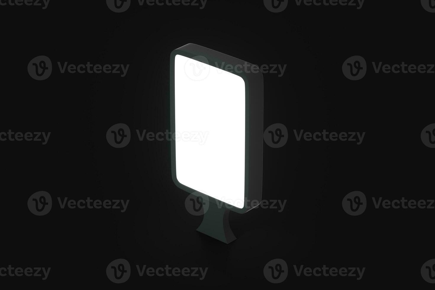 The empty commercial billboard with black background, 3d rendering. photo